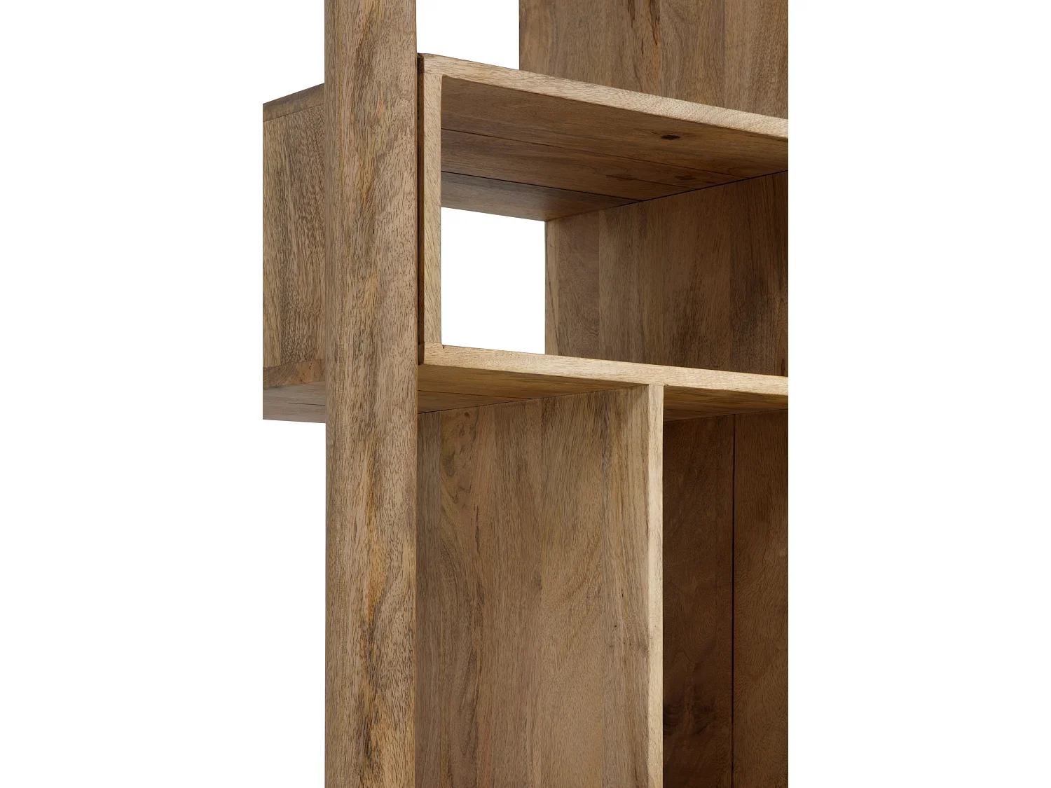 Hellbraunes Regal aus massivem Mangoholz