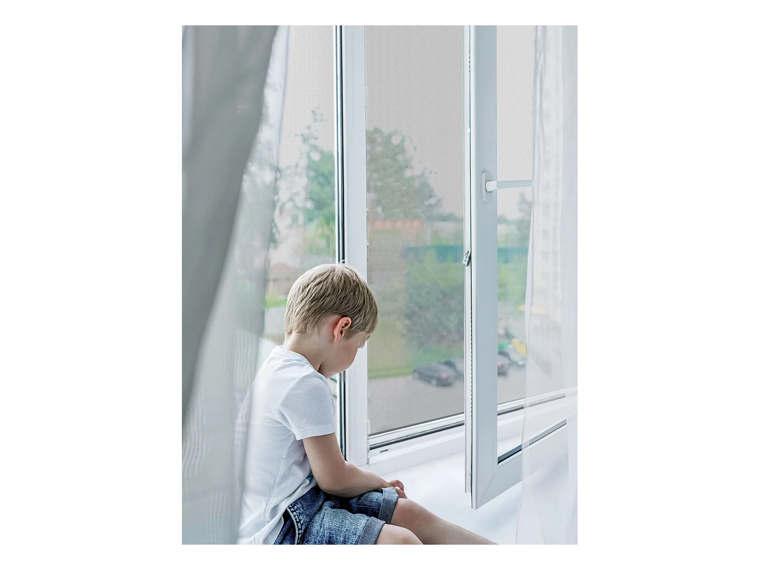 Store moustiquaire Recoupable Alu - L 150 x H 160 cm - Blanc - Unitaire