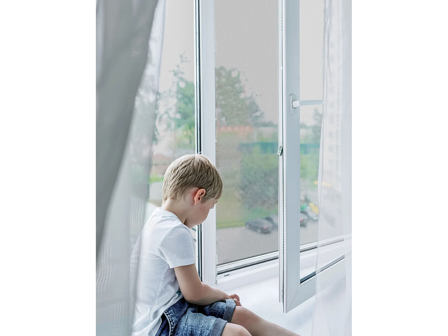 Store Moustiquaire Recoupable Alu - L 100 x H 160 cm - Blanc - Lot 2