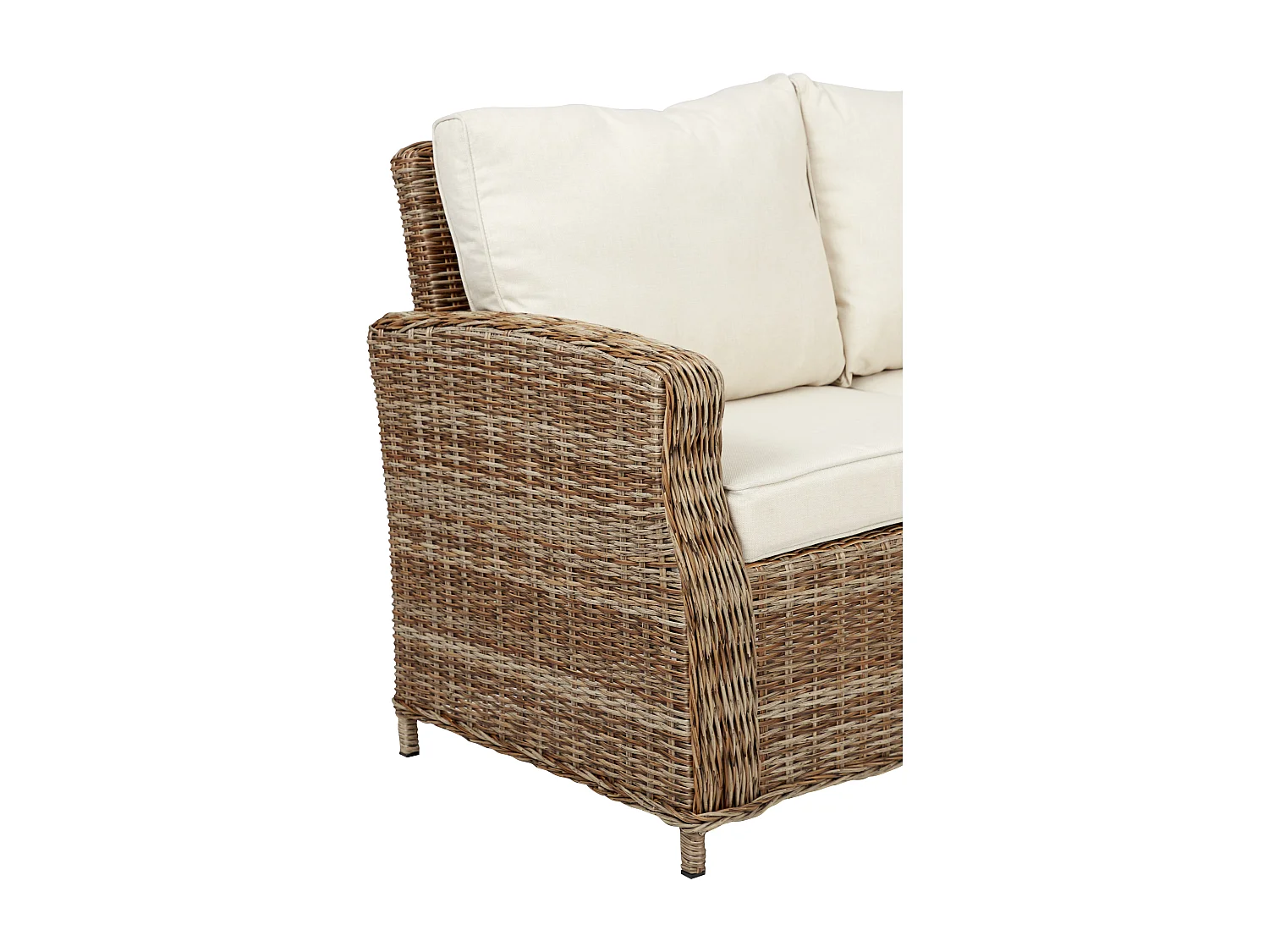 Gram tuinbank hoek, incl. kussen, naturel en off white.