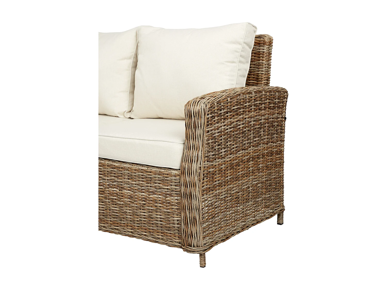 Gram tuinbank hoek, incl. kussen, naturel en off white.