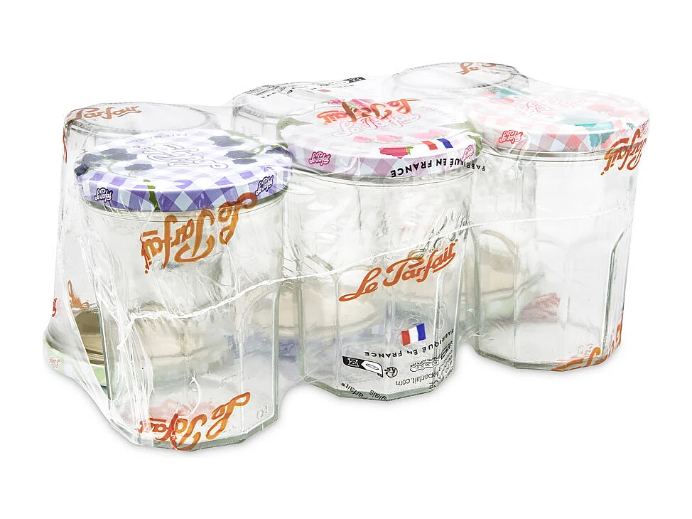 Conjunto de 6 frascos de vidro para geleia com tampas decoradas Le Parfait - 385ml