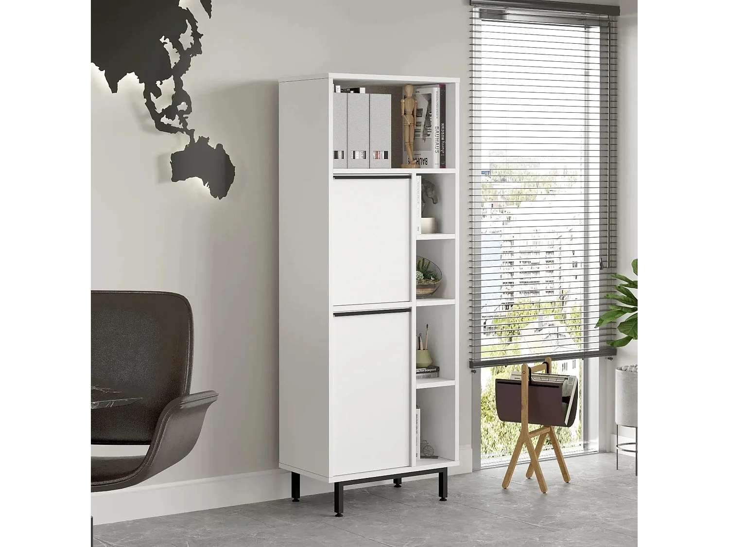 Bibliothèque Evelis L60cm Blanc