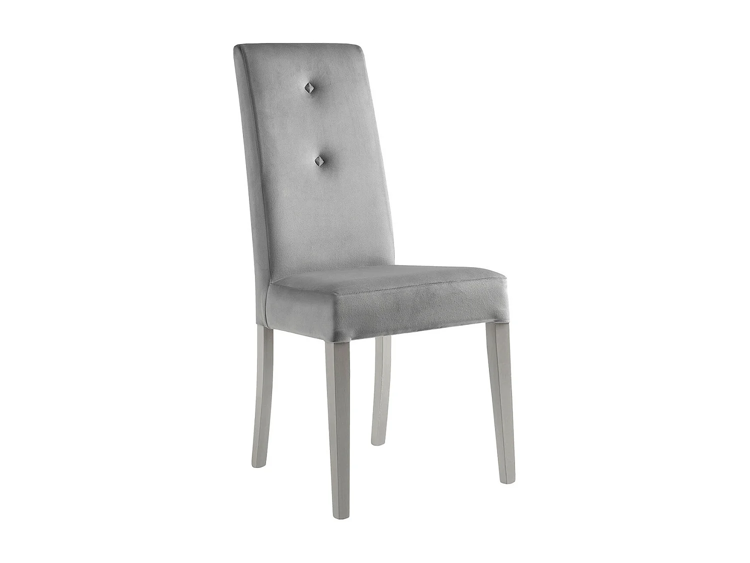 JEMMA - Lot de 4 Chaises Suédine Grise Détail Doré et Bois Gris