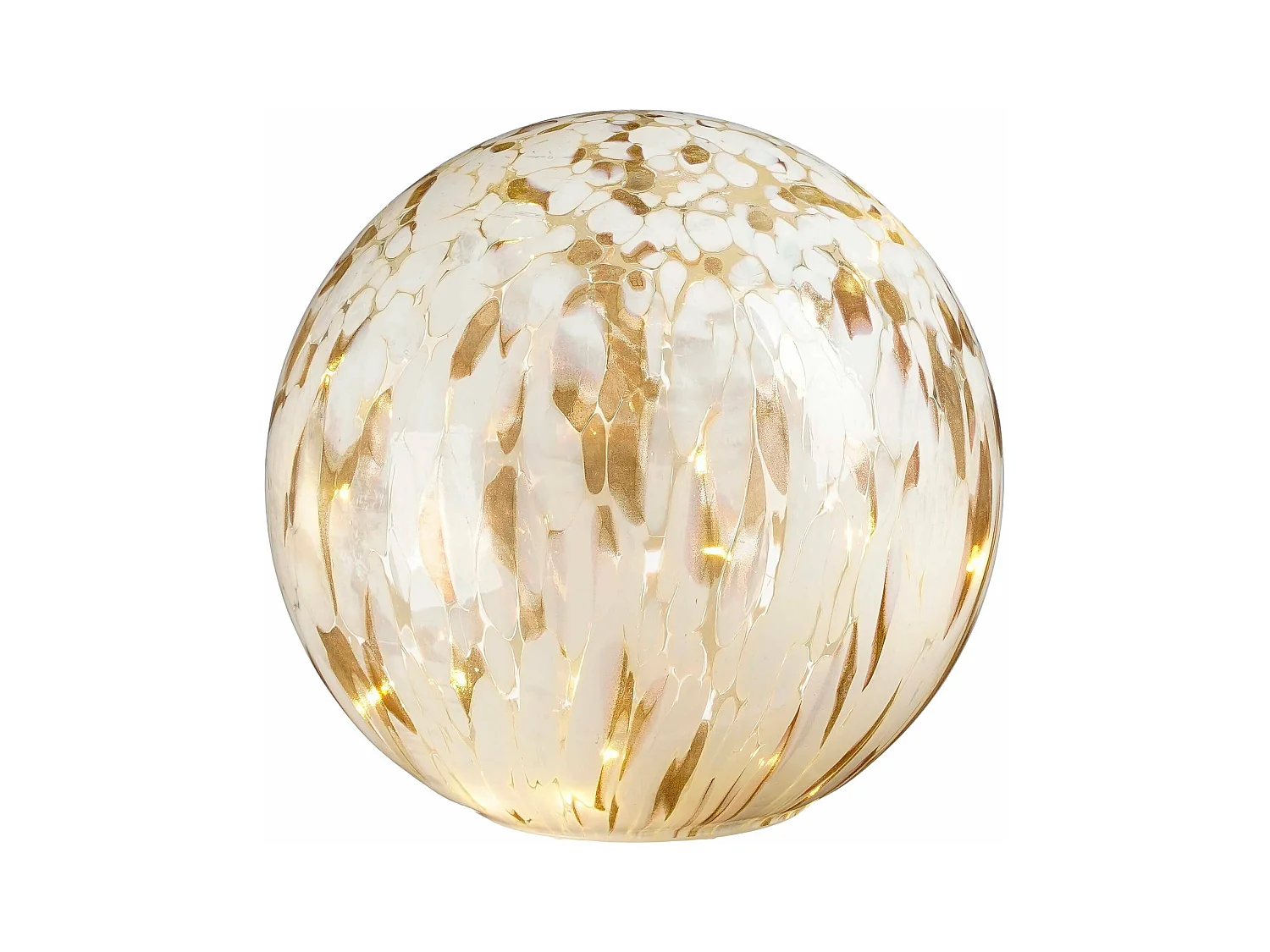 Lampe de table à boule en verre - 20 x Ø20 - Blanc -