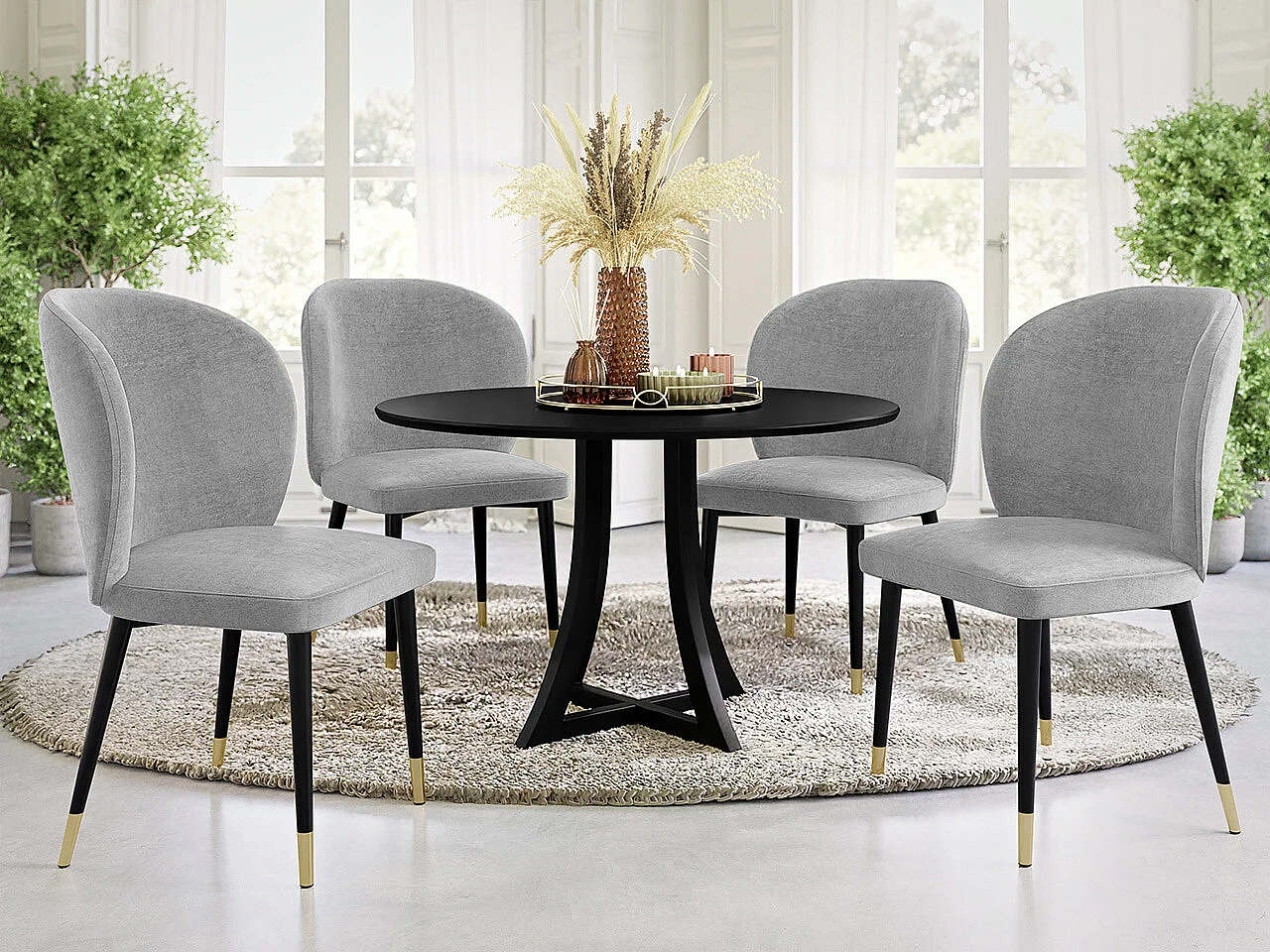 Chaise Jackson 104, 87x50x59cm, Tapisserie, Métallique