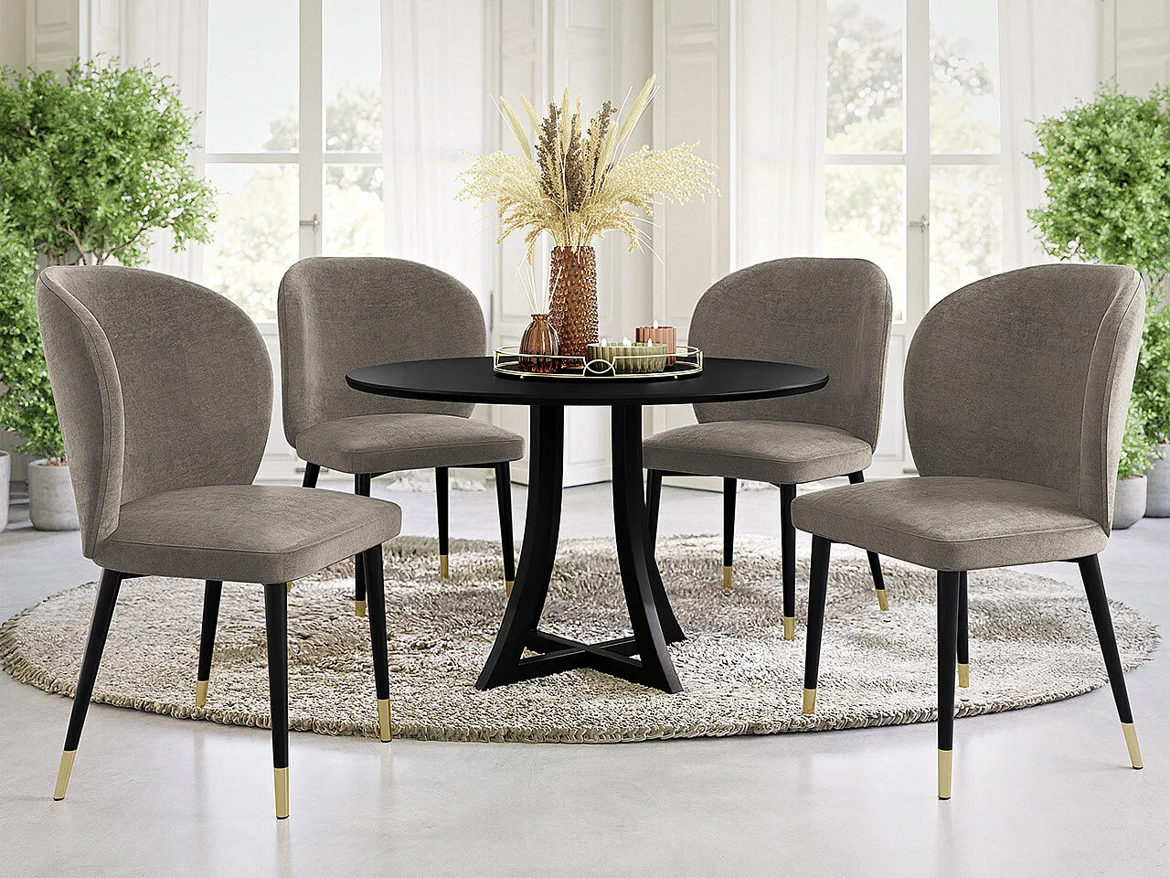 Silla Jackson 104, 87x50x59cm, Tapiz, Metálico