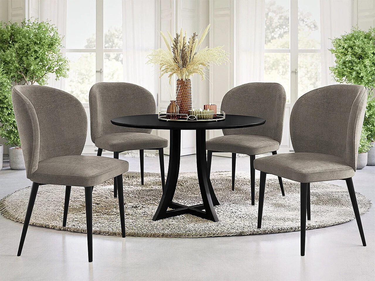 Chaise Jackson 104, 87x50x59cm, Tapisserie, Métallique