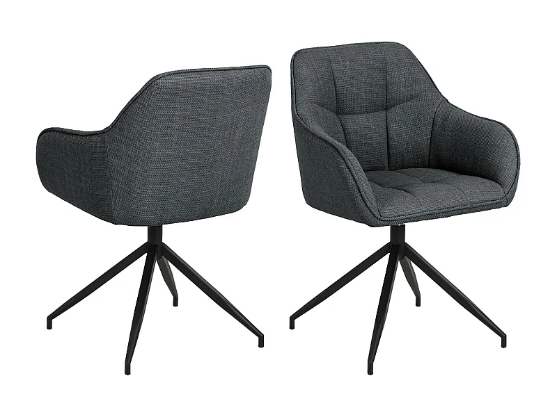 Brenda Esszimmerstuhl mit Armlehne, Drehfunktion,  grau.