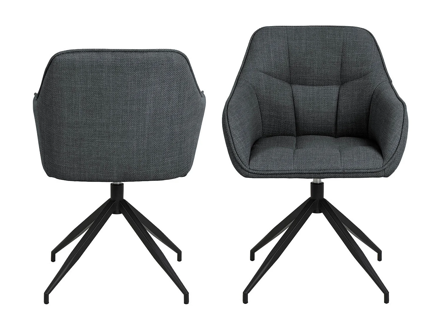 Brenda chaise de salle à manger avec accoudoirs, fonction pivotante,  gris.