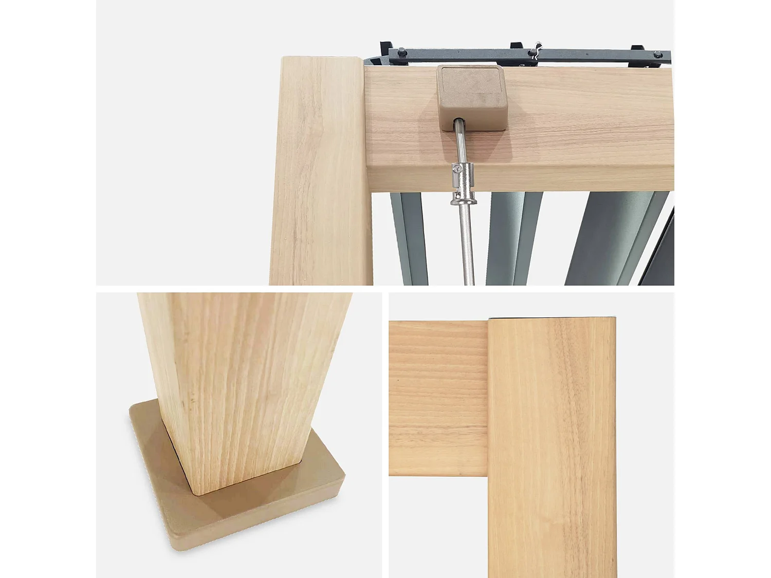 Pergola Bioclimatique coloris bois clair – Triomphe – 3x4m. aluminium. à lames orientables