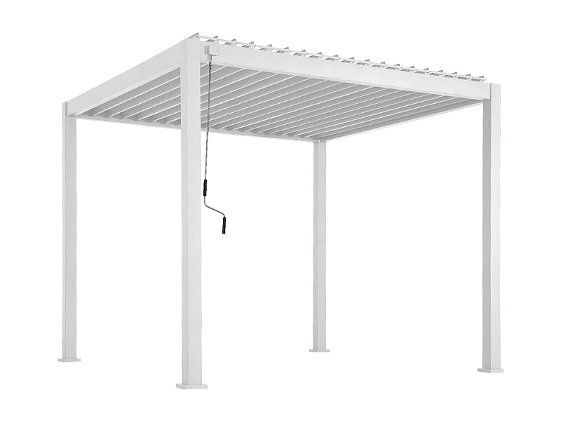 Pergola bioclimatique aluminium blanc Triomphe 3x3 m lames orientables