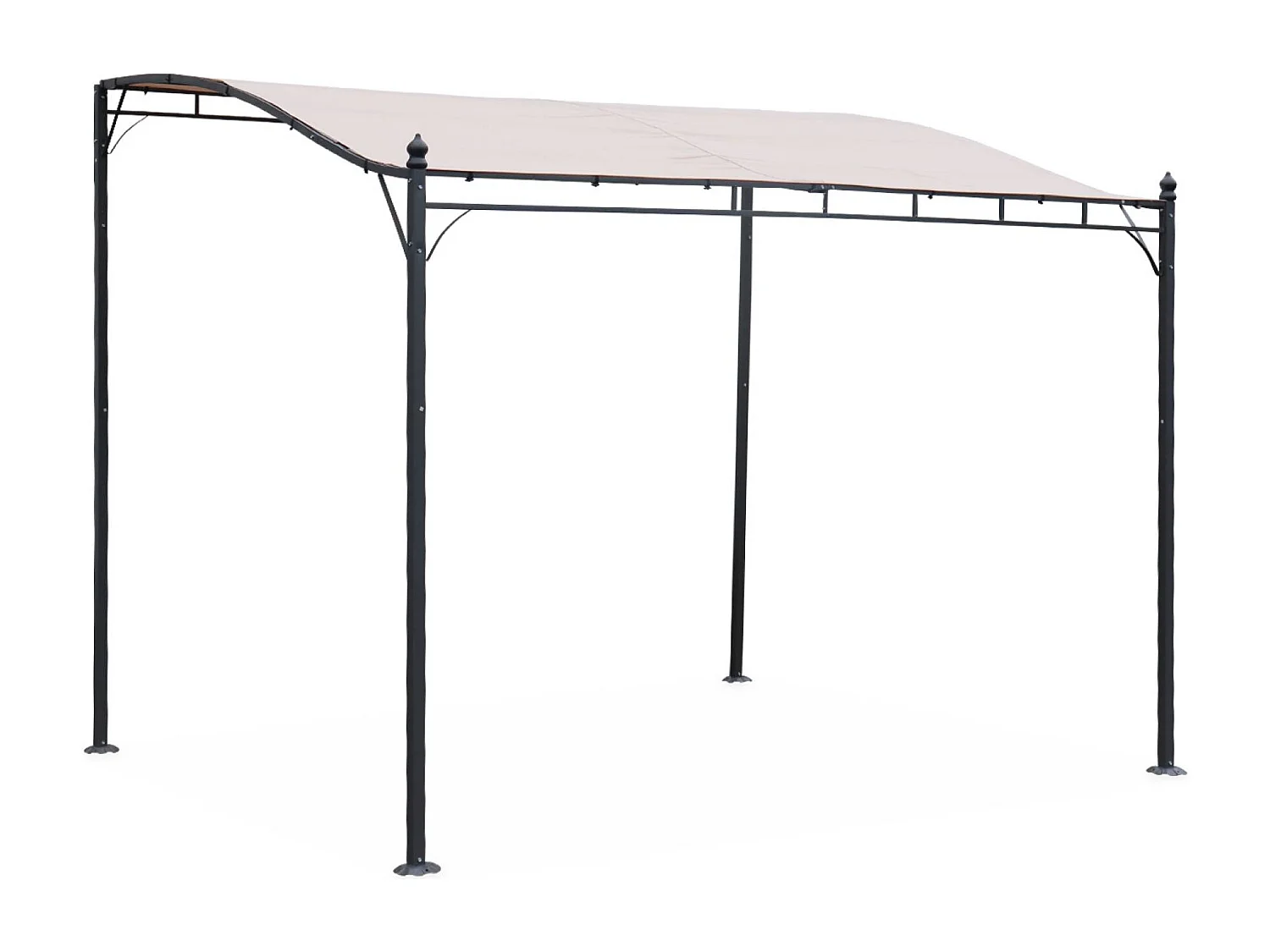 Pergola adossée 3x2.5m - Brestum -  Toile beige - Pergola murale