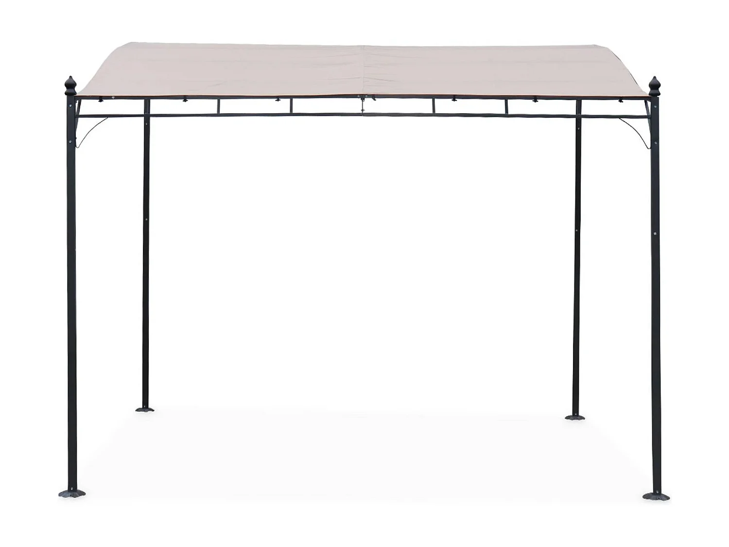 Pergola adossée 3x2.5m - Brestum -  Toile beige - Pergola murale