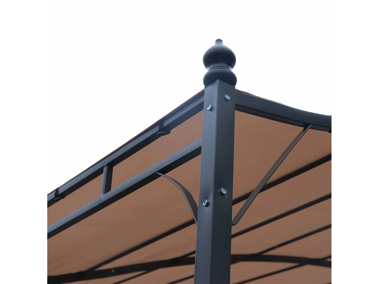 Pergola adossée 3x2.5m - Brestum -  Toile beige - Pergola murale