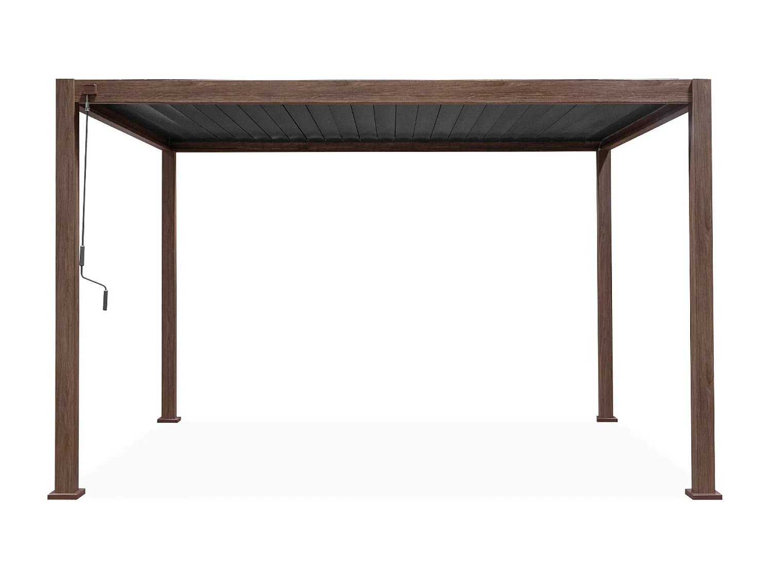 Pergola bioclimatica 3x4m in alluminio a lamelle orientabili, marrone