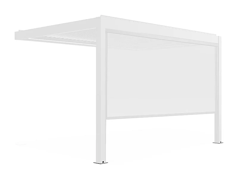Pergola bioclimatique adossée et motorisée éclairée 3x4m et 1 store