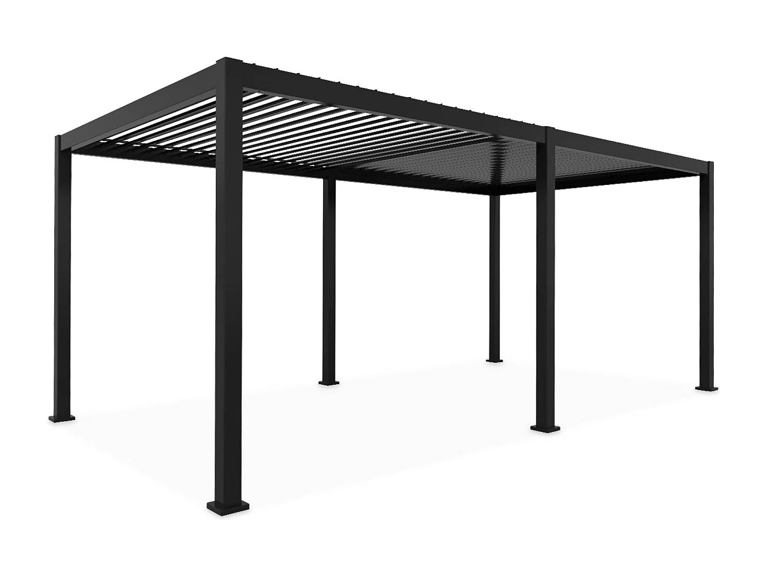Pérgola bioclimática 3x6m de aluminio con lamas orientables antracita