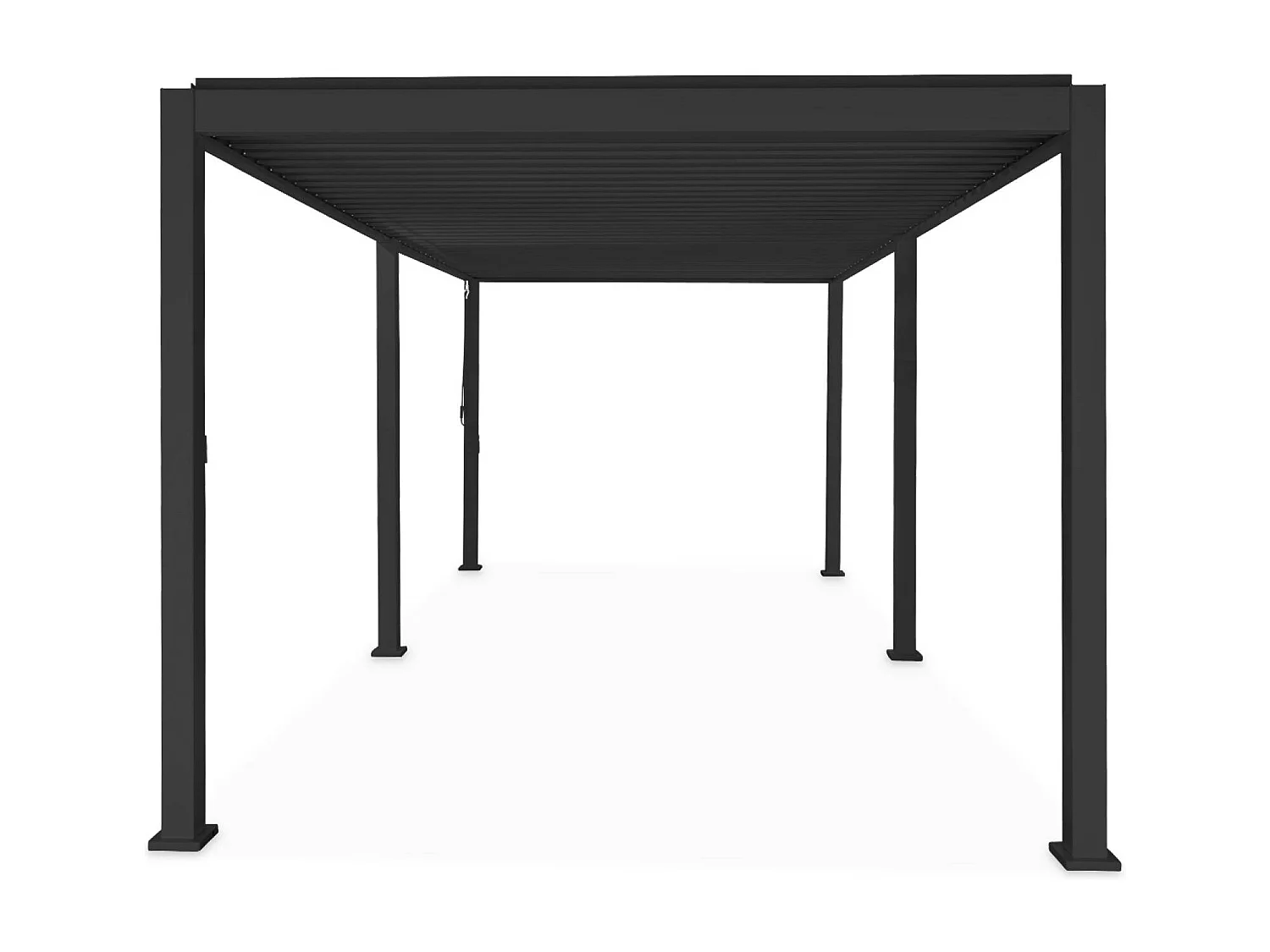 Pérgola bioclimática 3x6m de aluminio con lamas orientables antracita
