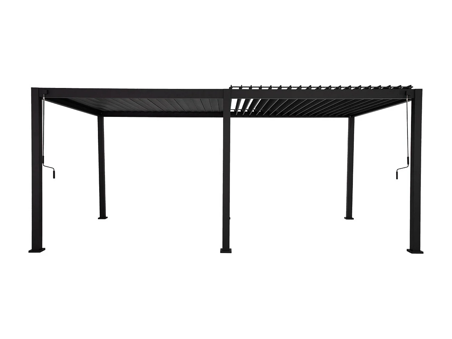 Pérgola bioclimática 3x6m de aluminio con lamas orientables antracita