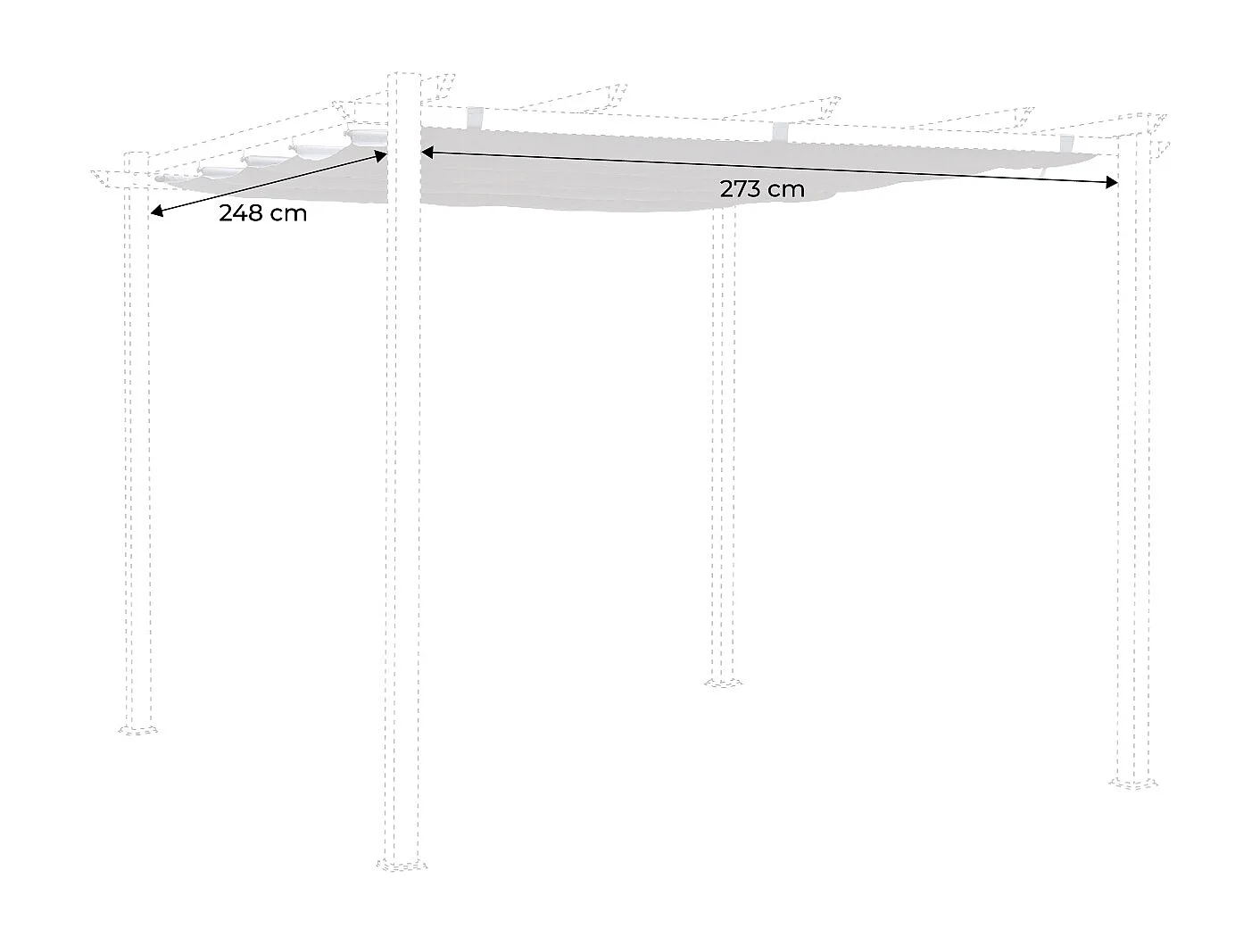 Copertura del tetto a pergola isla 3x3m, ecrù