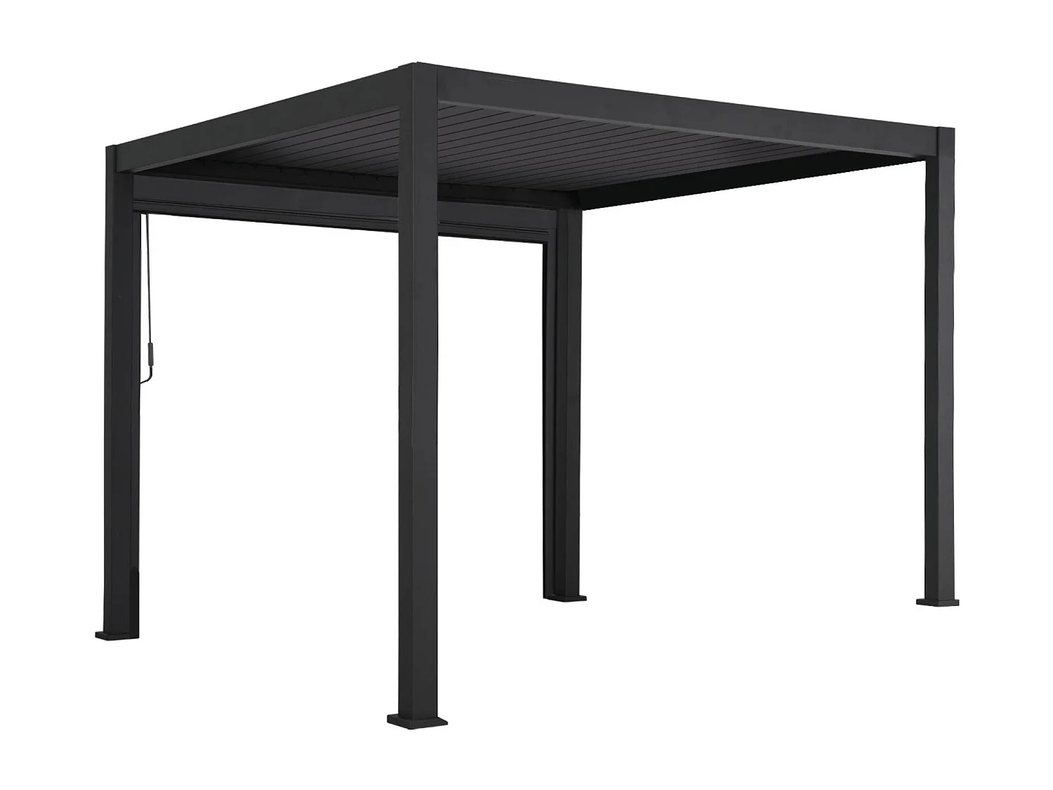 Pergola avec store bioclimatique aluminium et textilène Triomphe anthracite 3x3 m lames orientables