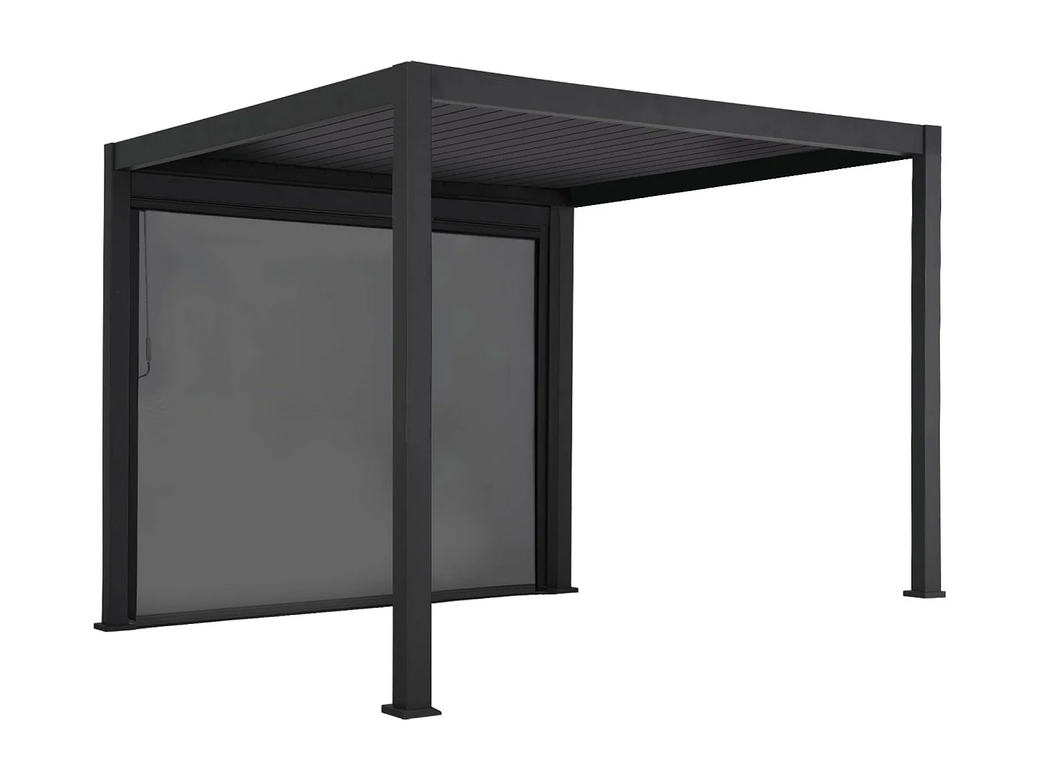 Pérgola bioclimática 3x3m v2 + toldo vertical 3x3m  antracita