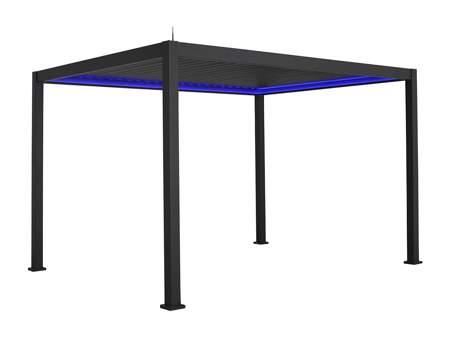 Pergola Bioclimatique électrique 3x4m. aluminium. à lames orientables avec éclairage LED