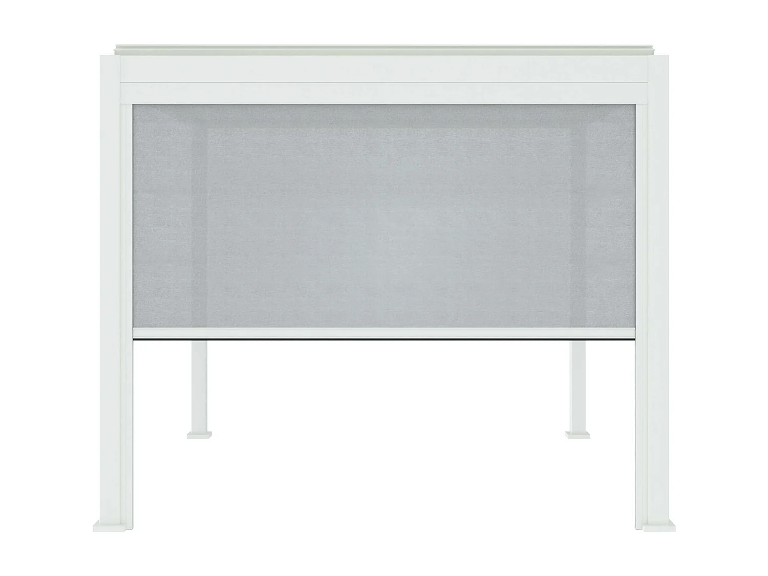 Pergola avec store bioclimatique aluminium et textilène Triomphe blanc 3x3 m lames orientables