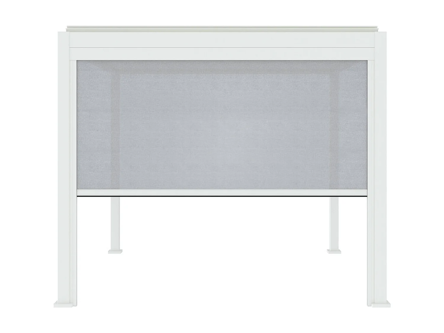 Pergola bioclimatica 3x3m in alluminio v2 + tenda 3m, bianco