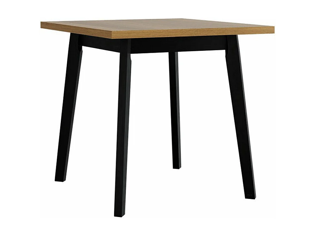 Table Victorville 303, Noir|Chêne petit-fils, 75x80x80cm, Allongement, Stratifié, Bois