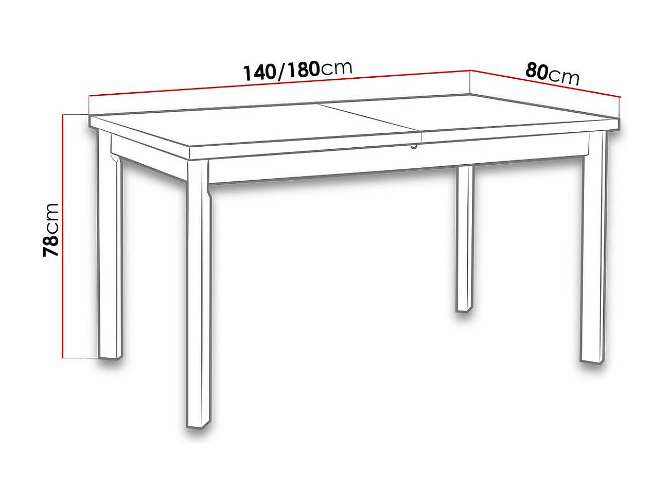 Table Victorville 132, Aulne, 78x80x140cm, Allongement, Stratifié, Bois