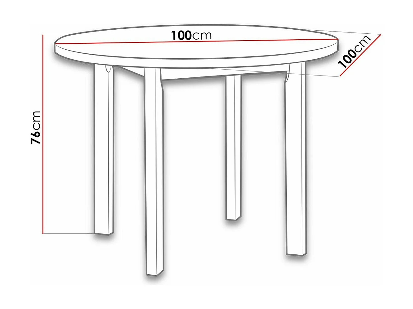 Mesa Victorville 375, Blanco, 76cm, Aglomerado laminado, Madera