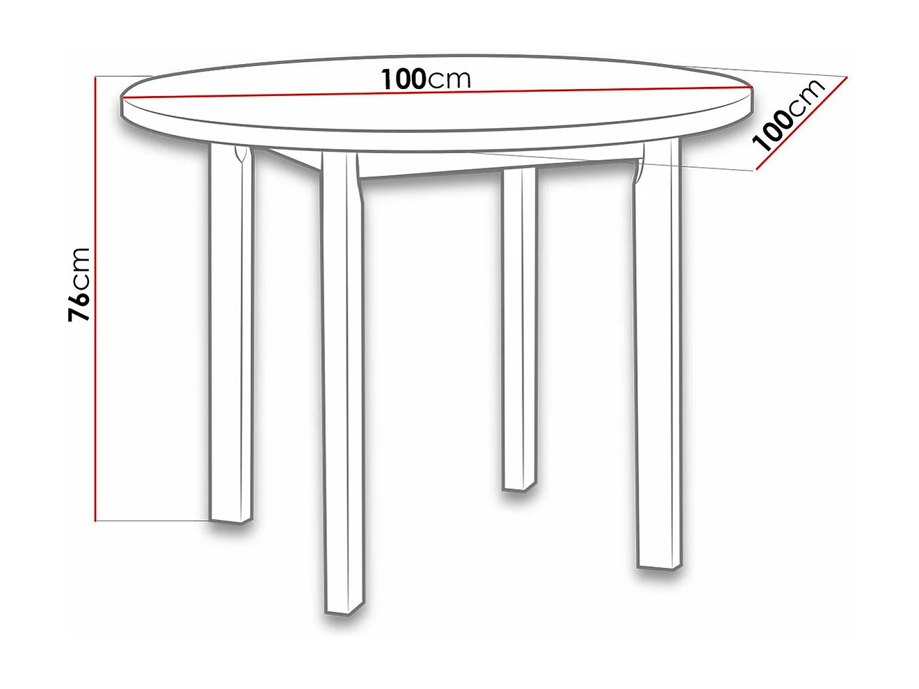 Mesa Victorville 375, Blanco, 76cm, Aglomerado laminado, Madera