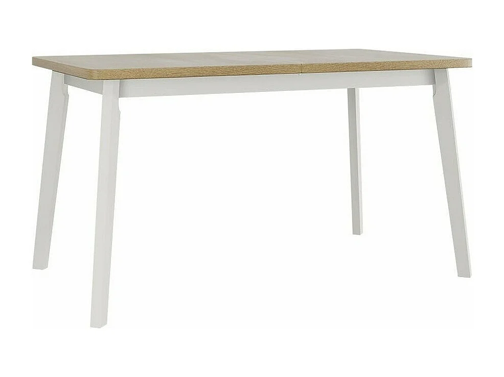 Table Victorville 130, Blanc|Sonoma chêne, 75x80x140cm, Allongement, Stratifié, Bois
