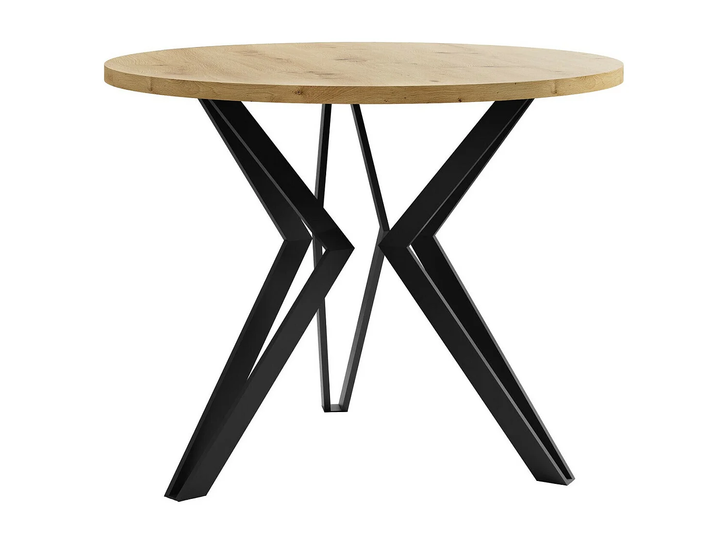 Table basse Dearborn 105, Noir|Chêne Artisan, 50cm, Diamètre: 65, Stratifié, Rond