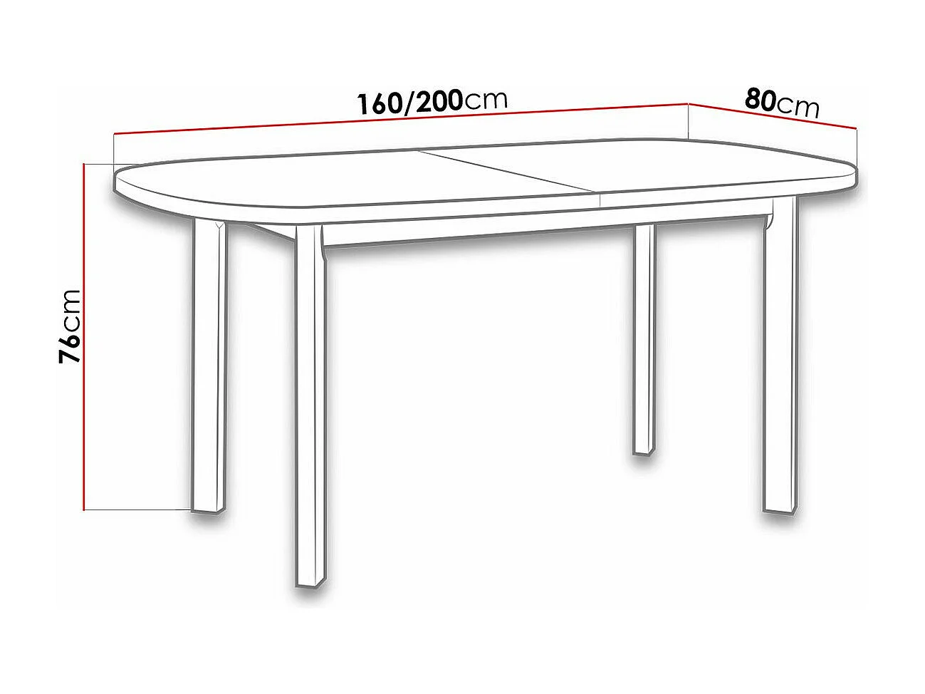 Table Victorville 182, Sonoma chêne, 76x80x160cm, Allongement, Stratifié, Bois