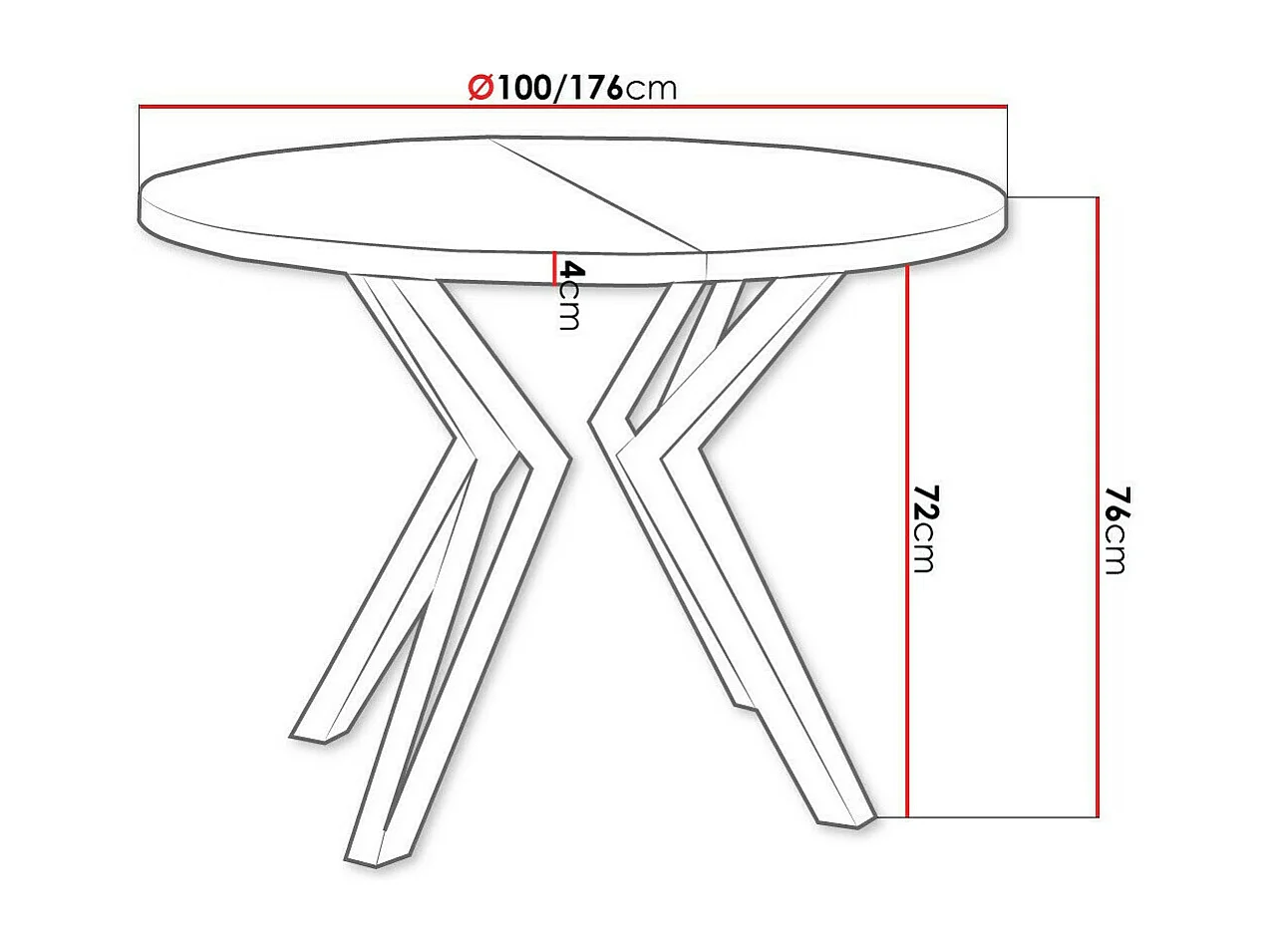 Mesa Oswego 111, Extensível, Placa de aglomerado laminado, Metal