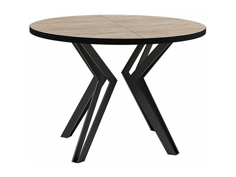 Mesa Oswego 111, Roble Sonoma|Negro, 76cm, Alargamiento, Aglomerado laminado, Metal