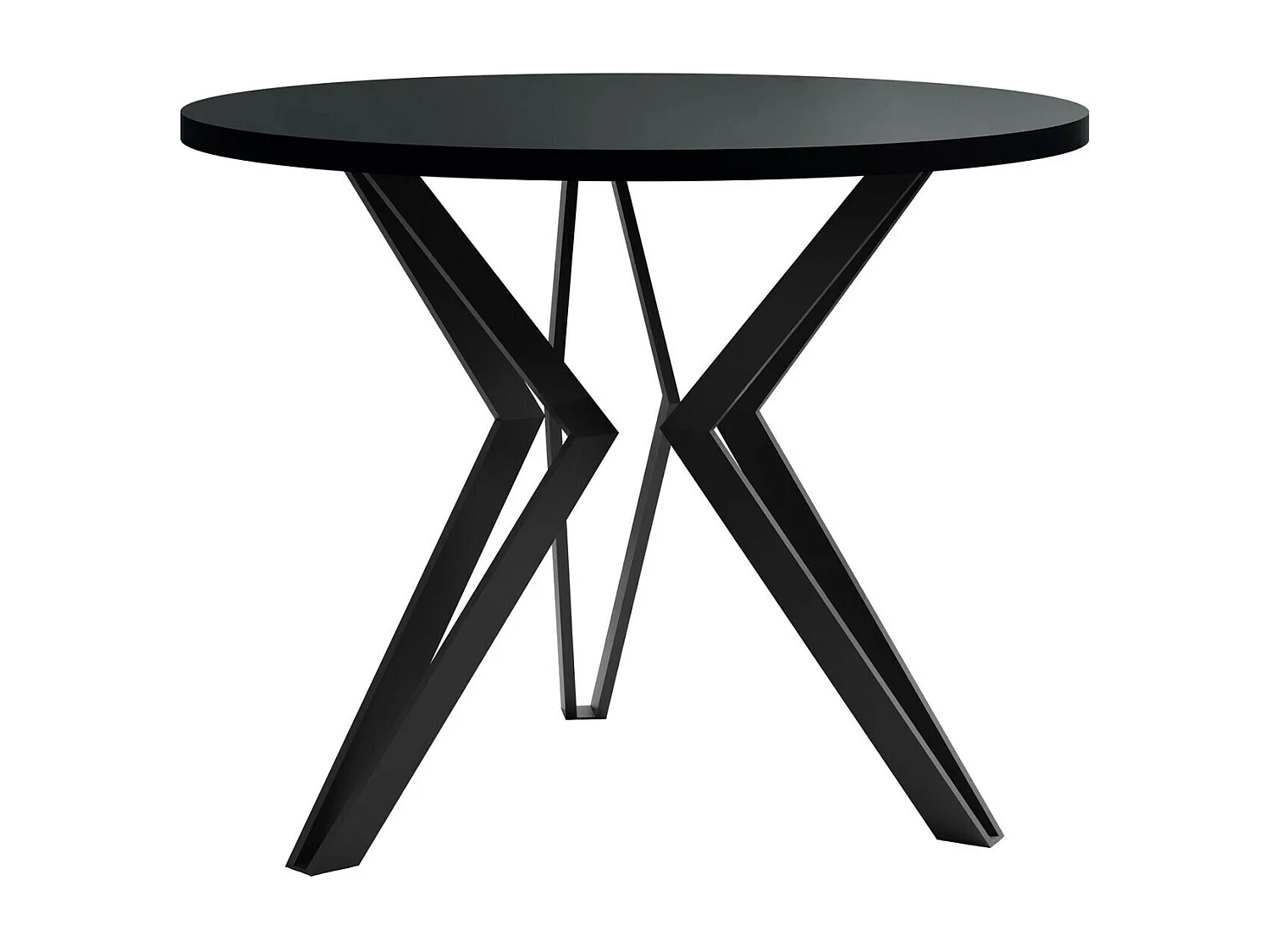 Table basse Dearborn 105, Noir, 50cm, Diamètre: 65, Stratifié, Rond