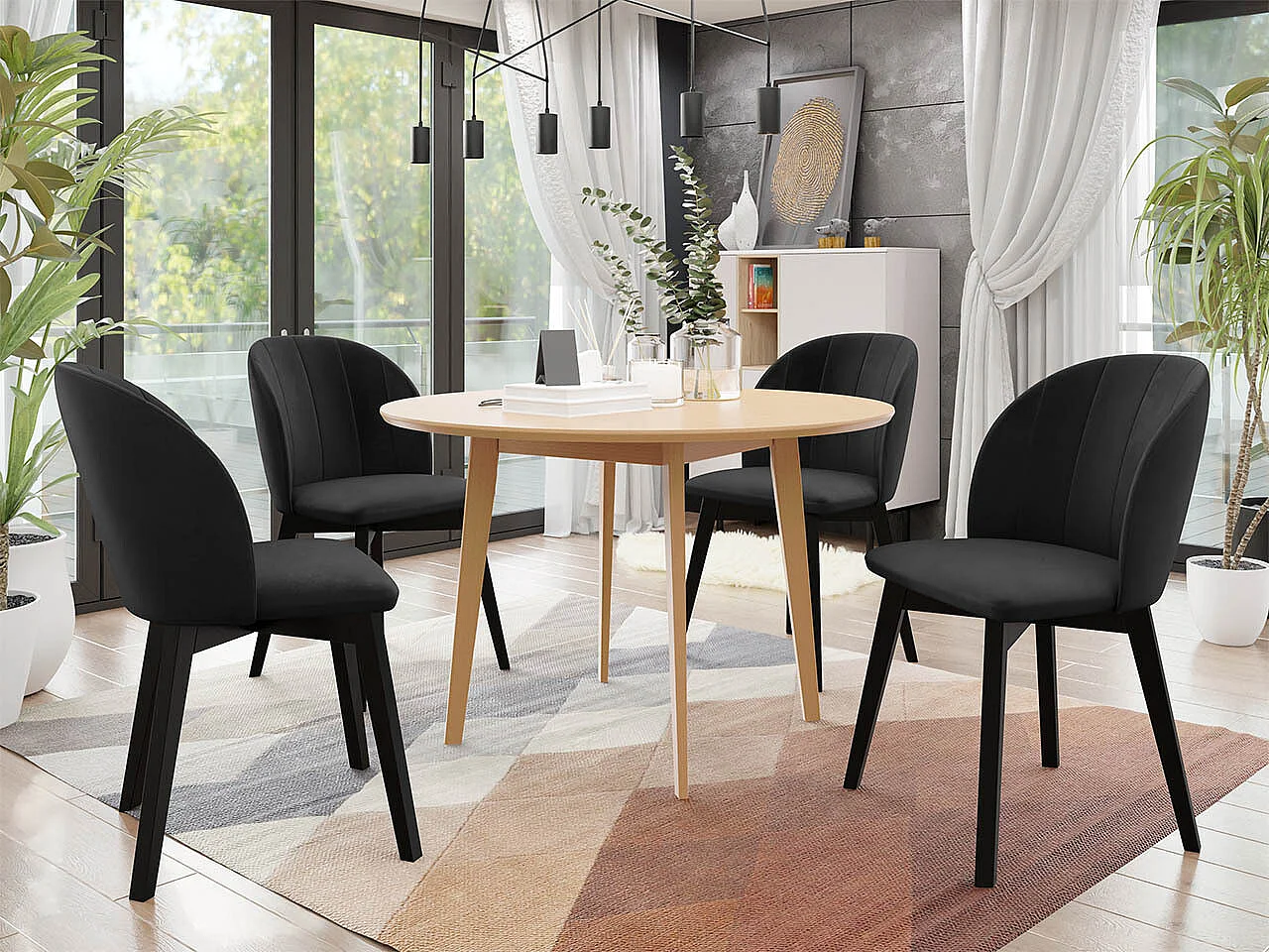 Table Racine 133, Marron, 76cm, MDF, Bois