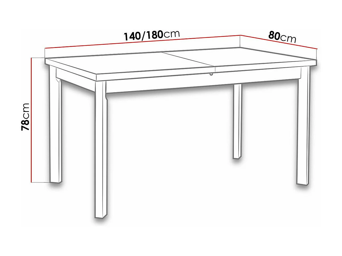 Table Victorville 132, Sonoma chêne, 78x80x140cm, Disponible, Stratifié, Bois