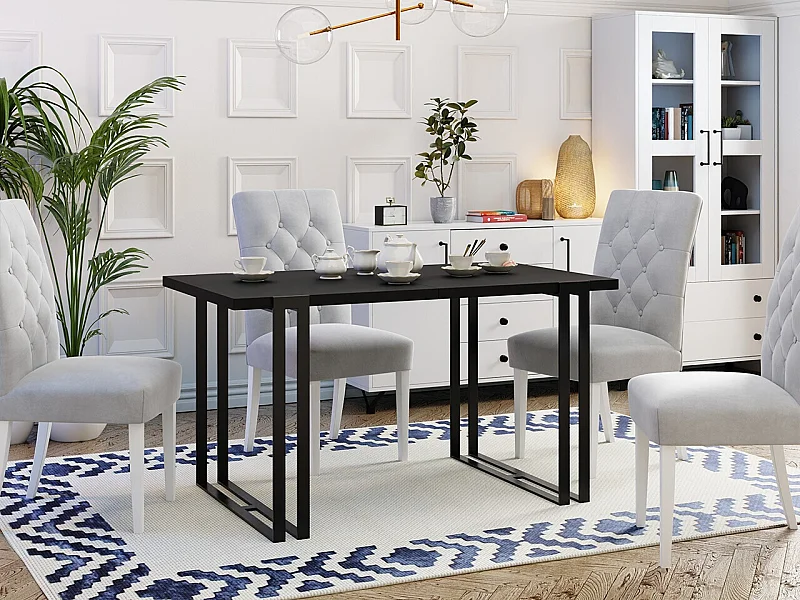 Table Comfivo 179, Noir, 76x80x140cm, Disponible, Stratifié, Métal