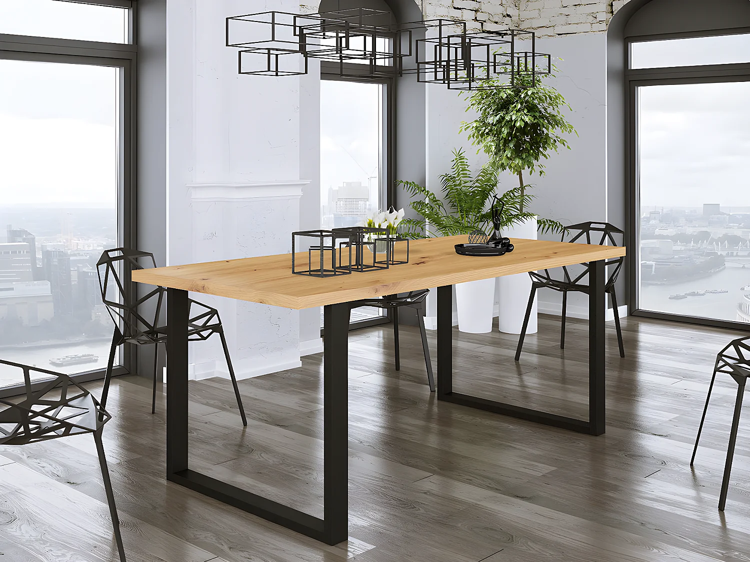 Mesa Tucson 138, Placa de aglomerado laminado, Metal, 8x7x19cm