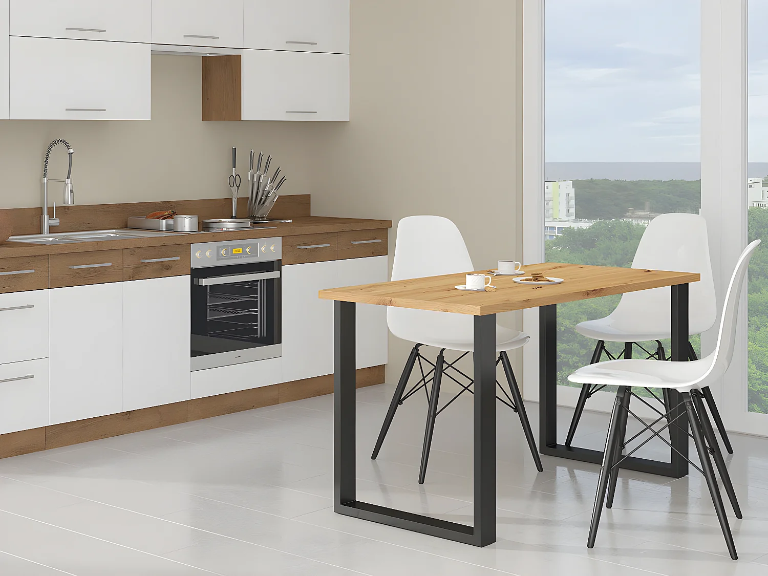 Mesa Tucson 138, Placa de aglomerado laminado, Metal, 8x7x19cm