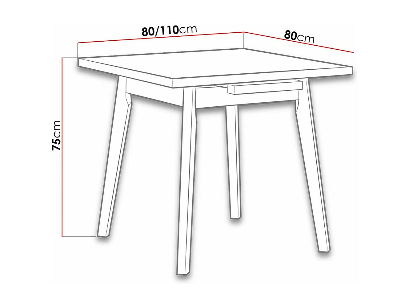 Table Victorville 183, Blanc, 75x80x80cm, Allongement, Stratifié, Bois