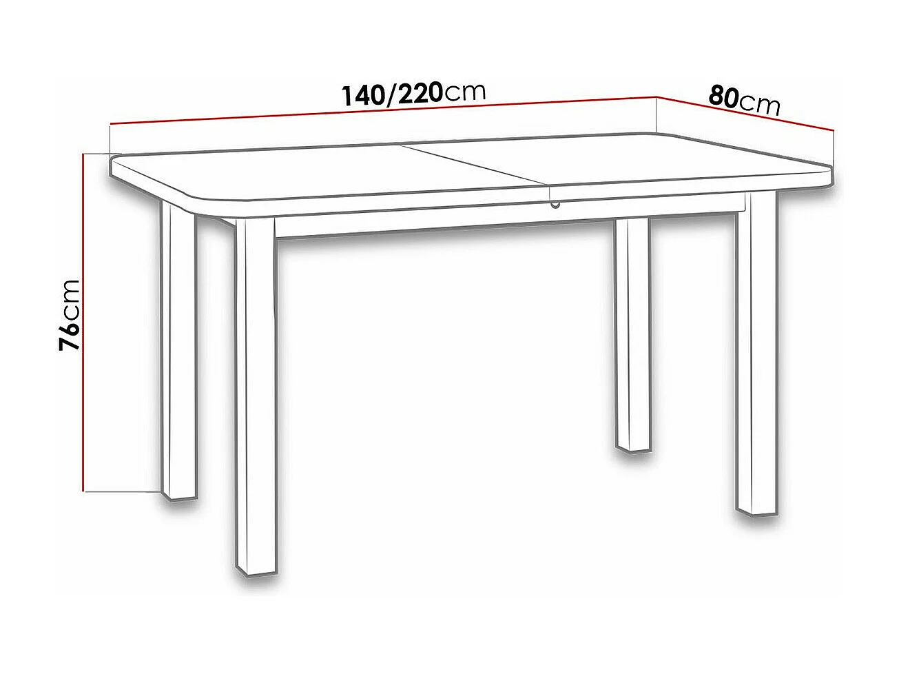 Table Victorville 123, Blanc, 76x80x140cm, Allongement, Stratifié, Bois
