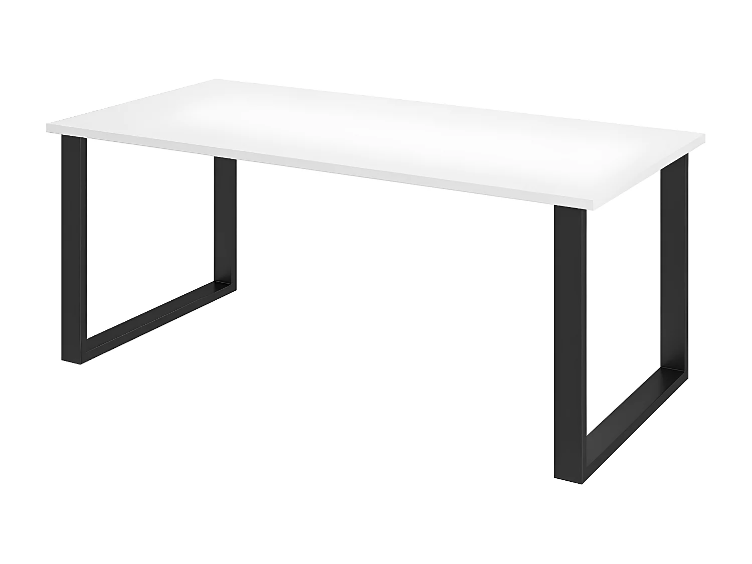 Table Tucson 139, Noir|Blanc, 75x90x185cm, Stratifié, Métal