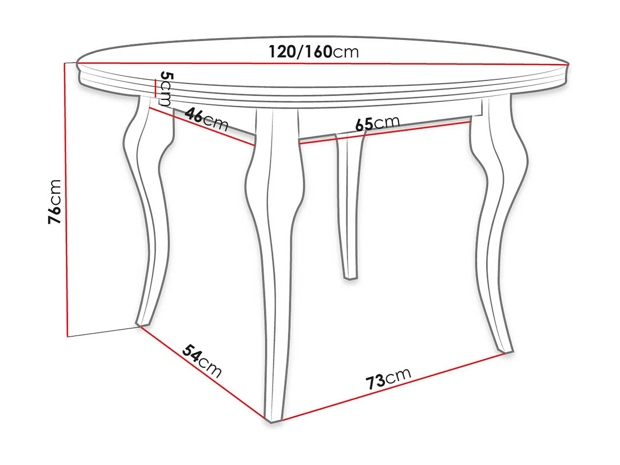Mesa Racine 132, Blanco brillante, 76cm, Alargamiento, MDF, Madera