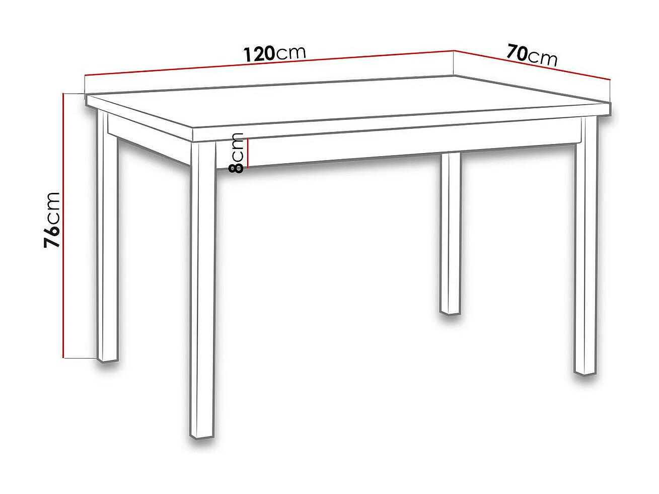 Mesa Victorville 119, Nuez, 76x70x120cm, Aglomerado laminado, Madera
